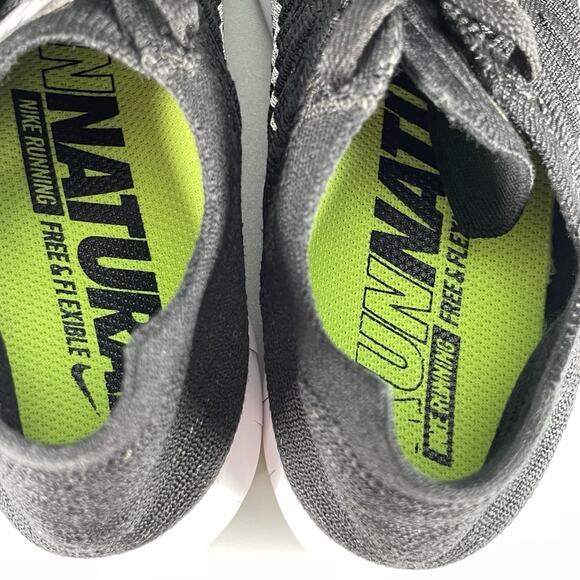 Nike Free RN Flyknit Women’s 6.5 Black White Athletic Running Shoes Sneakers GUC - Picture 8 of 9